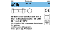 ISO 4014 Mu A 4 SB SB-Schrauben-Garnituren EN 15048, mit Sechskantmutter ISO 4032 - Abmessung: M 12 x 90, Inhalt: 25 Stück