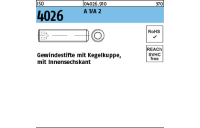 ISO 4026 A 2 Gewindestifte mit Kegelkuppe und Innensechskant - Abmessung: M 2,5 x 3, Inhalt: 500 Stück