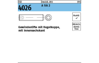 ISO 4026 A 2 Gewindestifte mit Kegelkuppe und Innensechskant - Abmessung: M 6 x 8, Inhalt: 500 Stück
