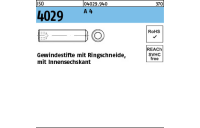 ISO 4029 A 4 Gewindestifte mit Ringschneide und Innensechskant - Abmessung: M 6 x 6, Inhalt: 500 Stück