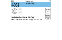 ISO 4032 A 4 - 70 Sechskantmuttern, ISO-Typ 1 - Abmessung: M 4*, Inhalt: 1000 Stück