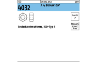 ISO 4032 A 4 BUMAX109 Sechskantmuttern, ISO-Typ 1 - Abmessung: M 6, Inhalt: 100 Stück