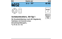 ISO 4032 A 4 - 70 AD W2 Sechskantmuttern, ISO-Typ 1 - Abmessung: M 10, Inhalt: 100 Stück
