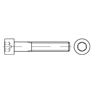 ISO 4762 A 2 - 70 Zylinderschrauben mit Innensechskant - Abmessung: M 6 x 45, Inhalt: 100 Stück