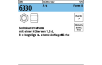 DIN 6330 A 4 Form B Sechskantmuttern m. einer Höhe von 1,5d mit kugeliger und ebener Auflagefläche - Abmessung: BM 8 SW 13, Inhalt: 25 Stück