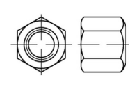 DIN 6330 A 4 Form B Sechskantmuttern m. einer Höhe von 1,5d mit kugeliger und ebener Auflagefläche - Abmessung: BM 12 SW 19, Inhalt: 25 Stück