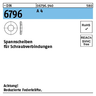 ~DIN 6796 A 4 Spannscheiben für Schraubenverbindungen - Abmessung: 12 x 29 x 3, Inhalt: 100 Stück