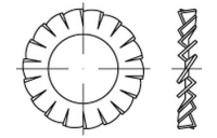~DIN 6798 1.4310 Form A Fächerscheiben, außengezahnt - Abmessung: A 6,4, Inhalt: 100 Stück