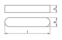 DIN 6885 A 4 Form A Passfedern, hohe Form, rundstirnig ohne Bohrung(en) - Abmessung: A 5 x 5 x 10, Inhalt: 100 Stück