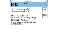 DIN 6912 A 4 Zylinderschrauben mit Innensechskant, niedriger Kopf, mit Schlüsselführung - Abmessung: M 4 x 6, Inhalt: 100 Stück