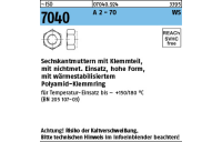 ISO 7040 A 2 - 70 WS Sechskantmuttern mit Klemmteil, hohe Form, nichtmet. Einsatz, wärmestab. - Abmessung: M 5, Inhalt: 500 Stück