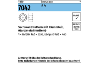 ISO 7042 A 4 Sechskantmuttern mit Klemmteil, Ganzmetallmuttern - Abmessung: M 10, Inhalt: 500 Stück