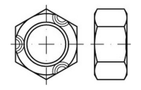 ISO 7042 A 2 Sechskantmuttern mit Klemmteil, Ganzmetallmuttern - Abmessung: M 16, Inhalt: 100 Stück