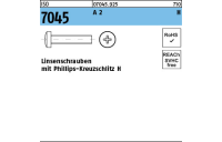 ISO 7045 A 2 H Linsenschrauben mit Phillips-Kreuzschlitz H - Abmessung: M 1,6 x 5 -H, Inhalt: 1000 Stück
