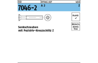 ISO 7046-2 A 2 Z Senkschrauben mit Pozidriv-Kreuzschlitz Z - Abmessung: M 3 x 12 -Z, Inhalt: 1000 Stück
