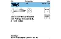 ISO 7049 A 4 Form C-H Linsenkopf-Blechschrauben mit Spitze, mit Phillips-Kreuzschlitz H - Abmessung: C 2,9 x 19 -H, Inhalt: 1000 Stück