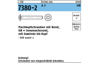~ISO 7380-2 A 2 ISR Flachkopfschrauben mit Innensechsrund und Bund - Abmessung: M 8 x 20 -T40, Inhalt: 200 Stück