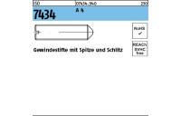 ISO 7434 A 4 Gewindestifte mit Spitze und Schlitz - Abmessung: M 8 x 12, Inhalt: 25 Stück