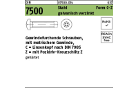 DIN 7500 Stahl Form C-Z galvanisch verzinkt Gewindefurchende Schrauben, KS -Z, metr. Gewinde, Linsenkopf nach DIN 7985 - Abmessung: CM 2,5 x 4 -Z, Inhalt: 1000 Stück