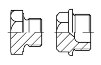 DIN 7604 A 4 Form A verschlussschrauben mit Bund und Ask., leichte Ausführung, mit zyl. Fein-Gew. - Abmessung: AM 12 x 1,5, Inhalt: 10 Stück