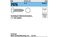 DIN 7976 A 2 Form C Sechskant-Blechschrauben, mit Spitze - Abmessung: C 4,8 x 38, Inhalt: 500 Stück