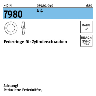 ~DIN 7980 A 4 Federringe für Zylinderschrauben - Abmessung: 6, Inhalt: 100 Stück