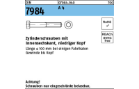 DIN 7984 A 4 Zylinderschrauben mit Innensechskant, niedriger Kopf - Abmessung: M 8 x 16, Inhalt: 100 Stück
