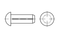 ISO 8746 1.4303 (A 2) Form A Halbrundkerbnägel, mit Fase - Abmessung: 2,5 x 6, Inhalt: 100 Stück