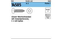 ISO 14585 A 2 Form C - ISR Flachkopf-Blechschrauben mit Spitze, mit Innensechsrund - Abmessung: 2,9 x 6,5 -C, Inhalt: 1000 Stück