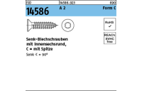 ISO 14586 A 2 Form C- ISR Senk-Blechschrauben, mit Spitze, mit Innensechsrund - Abmessung: 3,5 x 22 -C, Inhalt: 1000 Stück