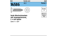 ISO 14586 A 2 Form C- ISR Senk-Blechschrauben, mit Spitze, mit Innensechsrund - Abmessung: 3,9 x 22 -C, Inhalt: 500 Stück
