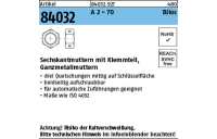 Artikel 84032 A 2 - 70 Biloc Sechskantmuttern mit Klemmteil Ganzmetallmuttern - Abmessung: M 6, Inhalt: 1000 Stück