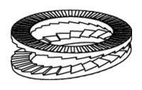 Artikel 88032 A 4 breit Heico-Lock-Scheiben, vergrößerte Auflage (Keilsicherungsscheibenpaare) - Abmessung: HLB- 8S, Inhalt: 200 Stück