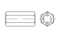 Artikel 88087 A 1 verbindungsmuffen, Sechskant, durchgehendes Innengewinde - Abmessung: M 12 x 40 SW19, Inhalt: 25 Stück