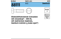 Artikel 88111 A 2 Zweiloch Diebstahlhemmende Schrauben, Linsenkopf DIN 85, Zweiloch-Antrieb - Abmessung: M 3 x 6, Inhalt: 100 Stück