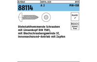 Artikel 88114 A 2 PIN-ISR Diebstahlhemmende Schrauben, Linsenkopf DIN 7981, Blechschr.-gew., ISR u. Zapfen - Abmessung: C 4,8 x 32, Inhalt: 100 Stück