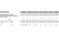 Artikel 88116 A 2 PIN-ISR Diebstahlhemmende Schrauben m. Flachkopf ~ ISO 7380, mit ISR und Zapfen - Abmessung: M10 x 80-T45, Inhalt: 100 Stück