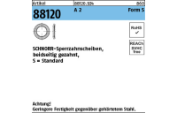 Artikel 88120 A 2 Form S SCHNORR-Sperrzahnscheiben, beidseitig gezahnt - Abmessung: S 6 x10 x0,7, Inhalt: 200 Stück