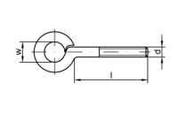 Artikel 88136 A 2 Typ 48 Gewindeösen Typ 48, mit metrischem Gewinde - Abmessung: M 6 x 15 D 10, Inhalt: 50 Stück