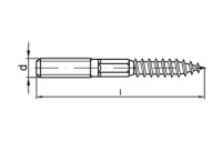 Artikel 88149 A 2 Typ 23 E Stockschrauben mit metrischem und Holzschraubengewinde - Abmessung: M 8 x 150, Inhalt: 50 Stück