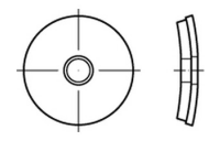 Artikel 88277 A 2 Dichtscheiben, gewölbte Metallscheiben mit aufvulkanisierter Dichtungslage - Abmessung: 19 x 6,8 x 1, Inhalt: 1000 Stück