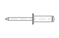 Artikel 88411 Niet A 2 B Dorn A 2 Offene Blindniete mit Sollbruchdorn, ~DIN 7337/ISO 15984, Senkkopf 120° - Abmessung: B 5 x 8, Inhalt: 500 Stück