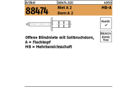 Artikel 88474 Niet A 2 MB-A Dorn A 2 Offene Blindniete mit Sollbruchdorn, Flachkopf, Mehrbereichsschaft - Abmessung: 3,2 x 9,5, Inhalt: 1000 Stück