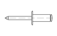 Artikel 88493 Niet Monel A Dorn A 4 Offene Blindniete mit Sollbruchdorn, ISO 16584, Flachkopf - Abmessung: 4,8 x 12, Inhalt: 500 Stück