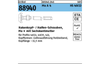 Artikel 88940 Mu A 4 HS 40/22 Hakenkopf-/Halfen-Schrauben, mit Sechskantmutter - Abmessung: M 16 x 80, Inhalt: 10 Stück