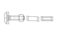 Artikel 88950 Mu A 4 HS 50/30 Hakenkopf-/Halfen-Schrauben, mit Sechskantmutter - Abmessung: M 12 x 40, Inhalt: 25 Stück