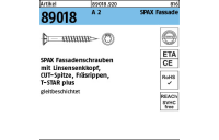 Artikel 89018 A 2 SPAX Fassade SPAX Fassadenschrauben mit Spitze, Linsensenkkopf, Fräsrippen, T-STAR - Abmessung: 5 x 70/42 -T, Inhalt: 100 Stück