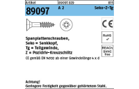 Artikel 89097 A 2 CE Seko-Z-Tg Spanplattenschrauben, Senkkopf, Pozidriv-Kreuzschlitz, Teilgewinde - Abmessung: 4 x 60 -Z, Inhalt: 100 Stück