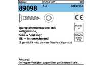 Artikel 89098 A 2 CE Seko-ISR Spanplattenschrauben mit Vollgew., Senkkopf, Innensechsrund - Abmessung: 3 x 25 -T10, Inhalt: 200 Stück