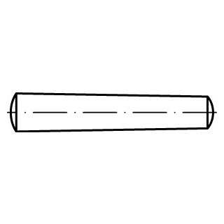 DIN 1 1.4305 Form B Kegelstifte, Kegel 1 : 50, gedreht - Abmessung: B 4 x 22, Inhalt:  100 Stück